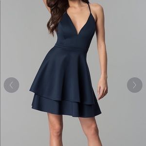 Navy homecoming prom dress